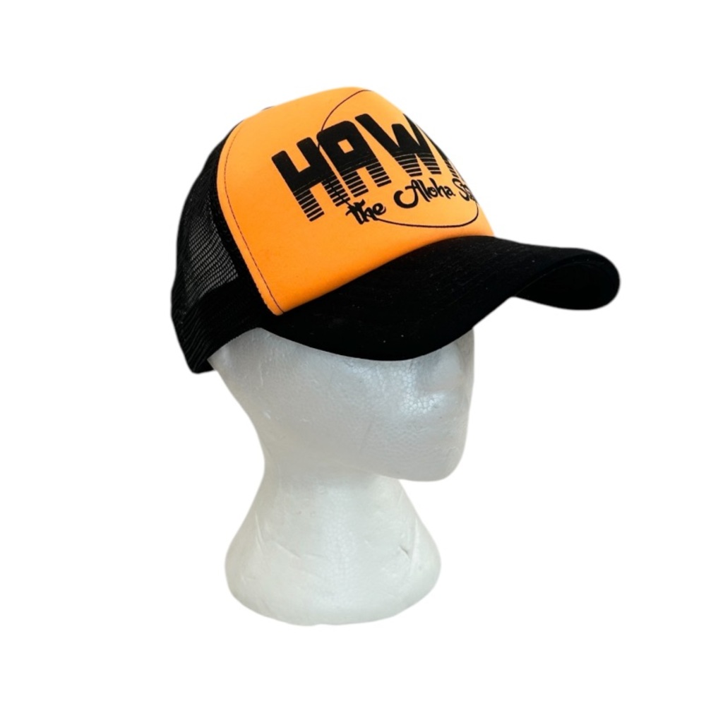 Vintage Hawaii Trucker Hat in Black and Orange